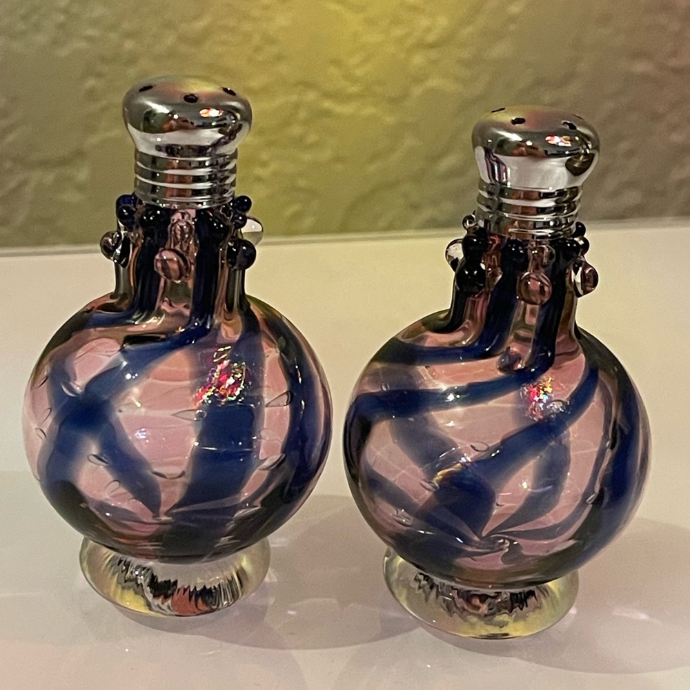 Festival Swirl Purple Salt and Pepper Shaker Set - Contemporary - Salt...